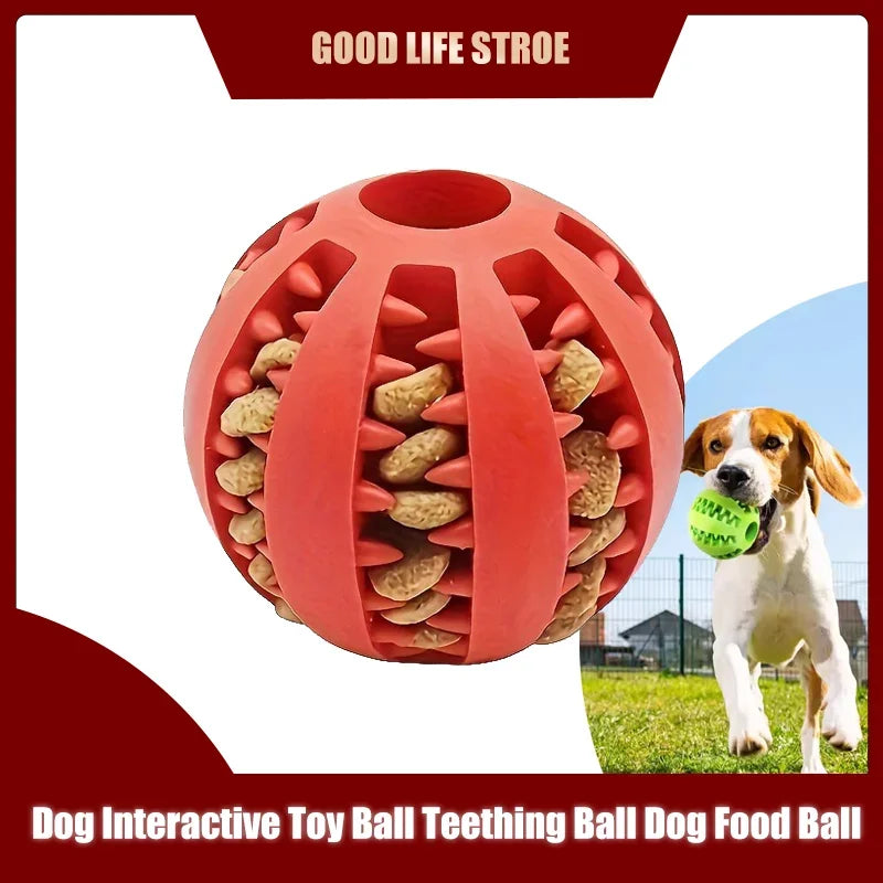 Durable Interactive Dog Toy Ball - Nontoxic, Chew & Food Feeder for Dogs