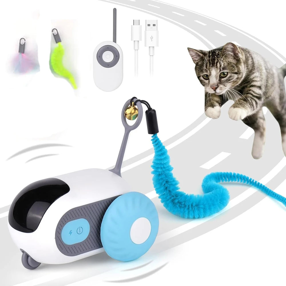 Interactive Pet Toy Car – Automatic & Remote-Controlled Play for Cats and Kittens