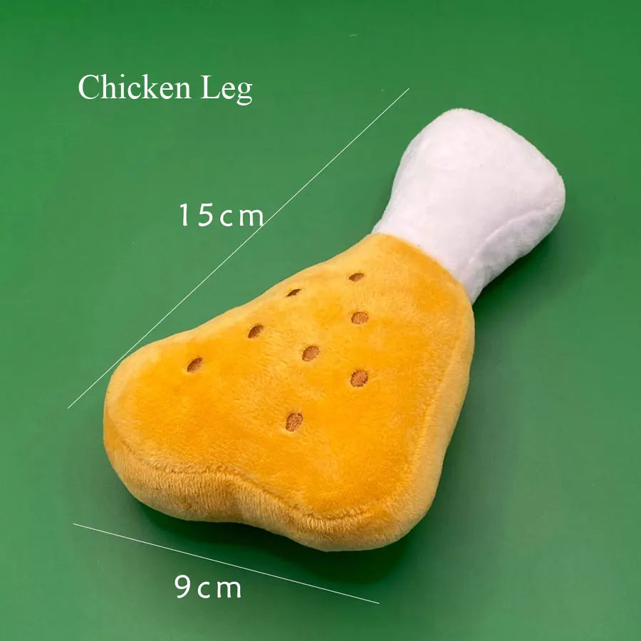 Plush Squeaky Dog Toy – Ice Cream, Fries & Burger Chew Accessories