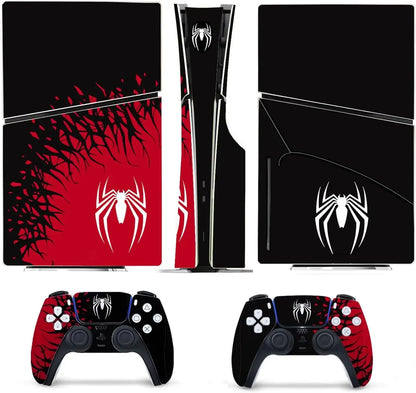 Vinyl Cover Skins for Playstation 5 Slim Console Superhero Skin Wraps Set for PS5 Disc Edition Controller Stickers Accessories