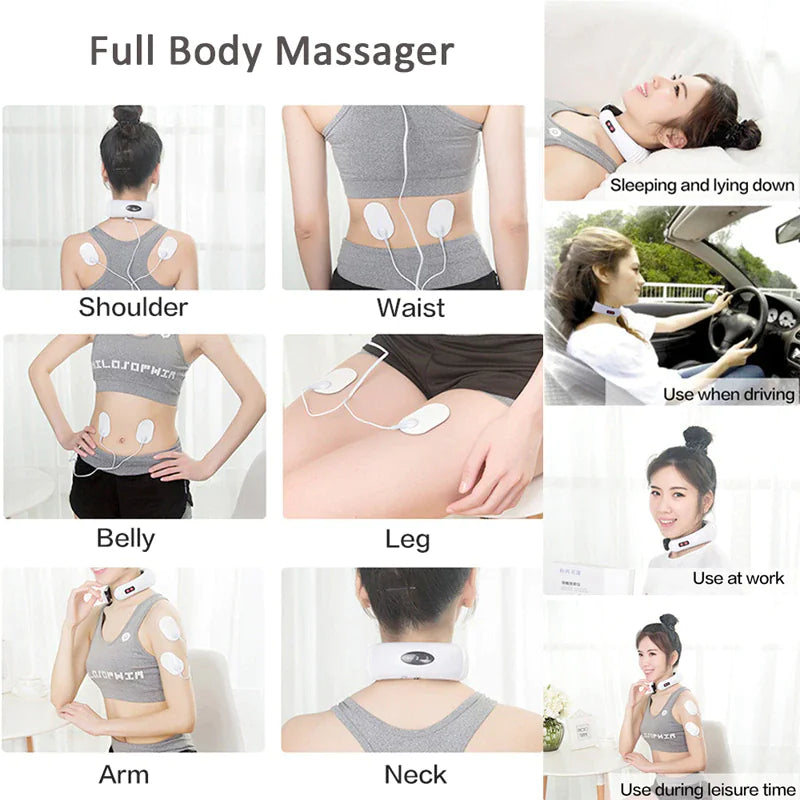 Electric Cervical Pulse Neck Massager Muscle Relax Massage Magnetic Therapy