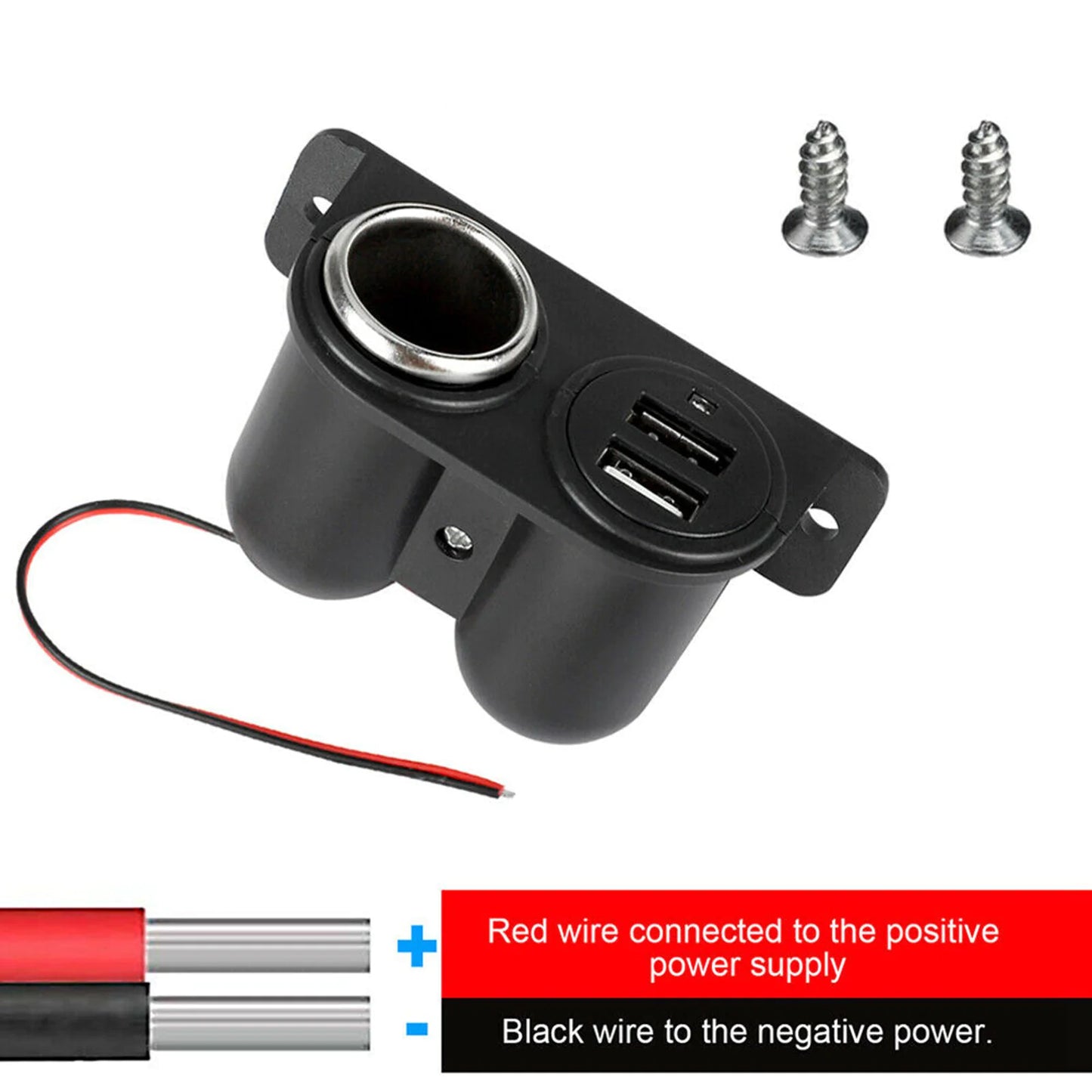 Car Cigarette Lighter Socket Splitter Dual USB Charger Power Adapter Outlet 12V