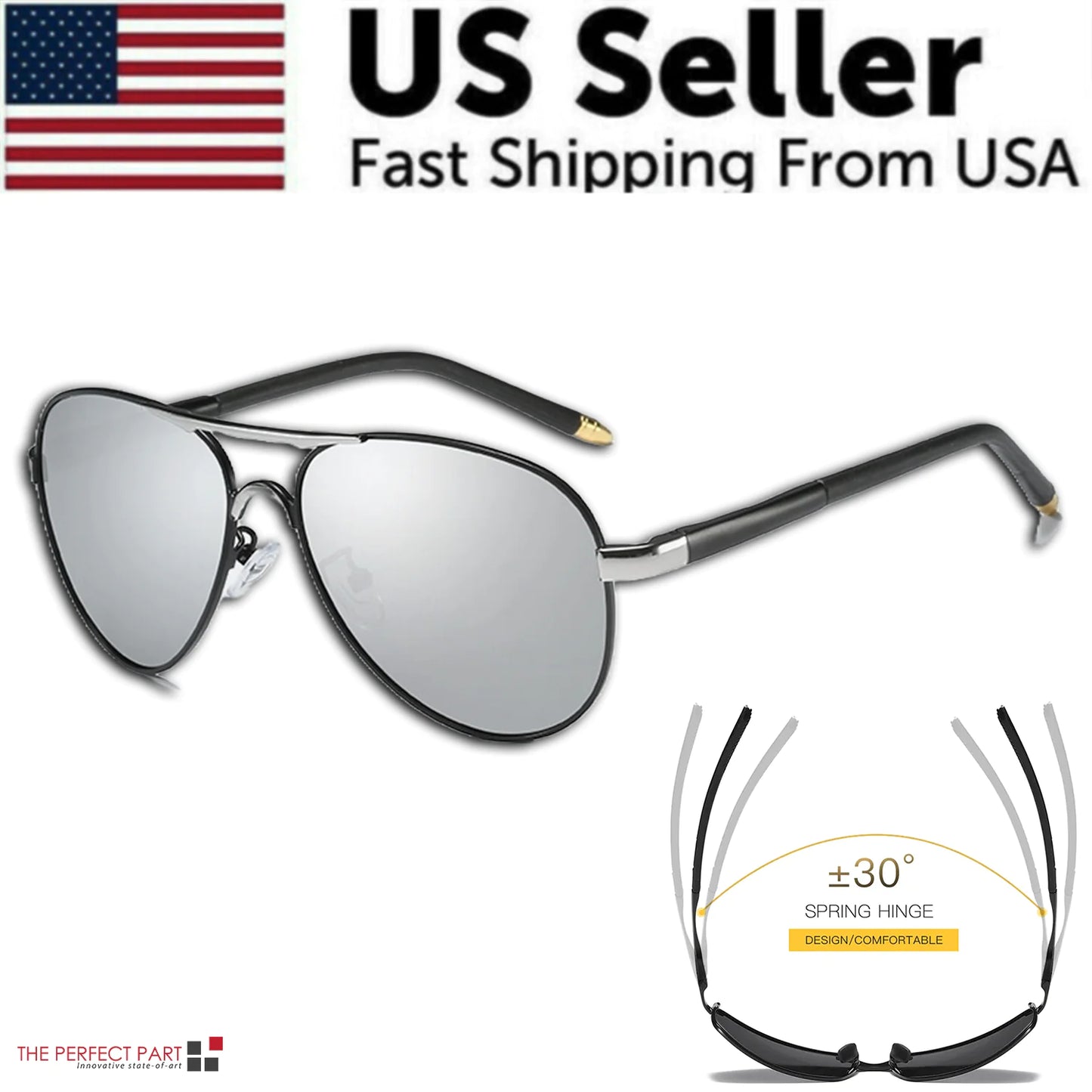 Mens Polarized Pilot Sunglasses Outdoor Driving UV 400 Sun Glasses Sport Eyewear