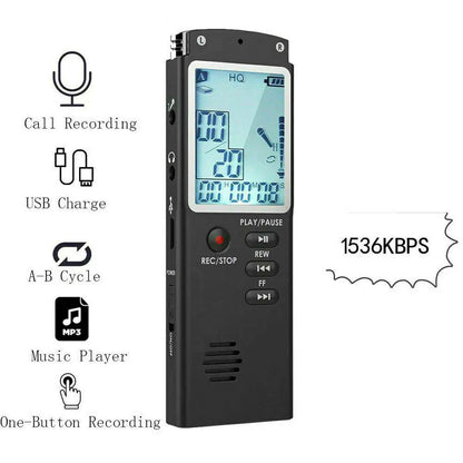 Voice Activated Mini Digital Sound Audio Recorder Dictaphone MP3 Player