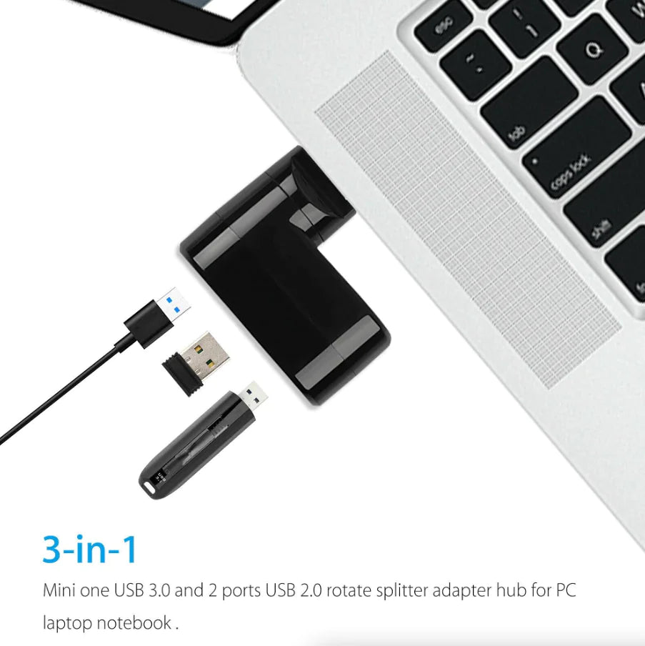 High Speed 3 Port USB 3.0 Multi HUB Splitter Expansion Desktop PC Laptop Adapter