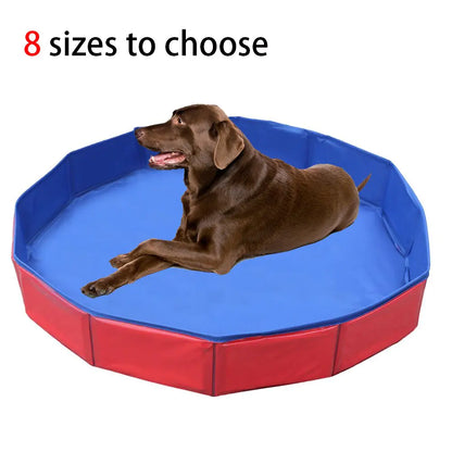 Foldable Dog Pool Pet Bathtub Summer Cooling Bathing Pool