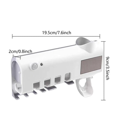 UV Sterilizing Toothbrush Organizer & Paste Dispenser