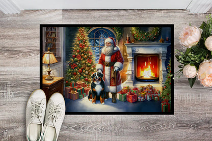 Bernese Mountain Dog and Santa Claus Doormat