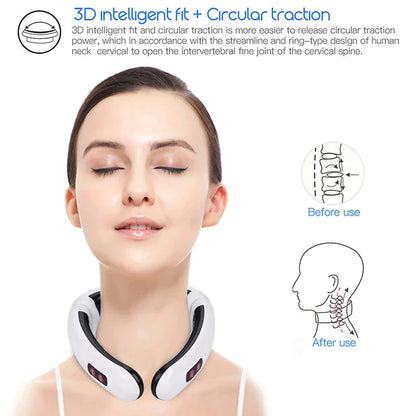 Electric Cervical Pulse Neck Massager Muscle Relax Massage Magnetic Therapy