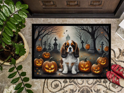 Cavalier Spaniel Spooky Halloween Doormat