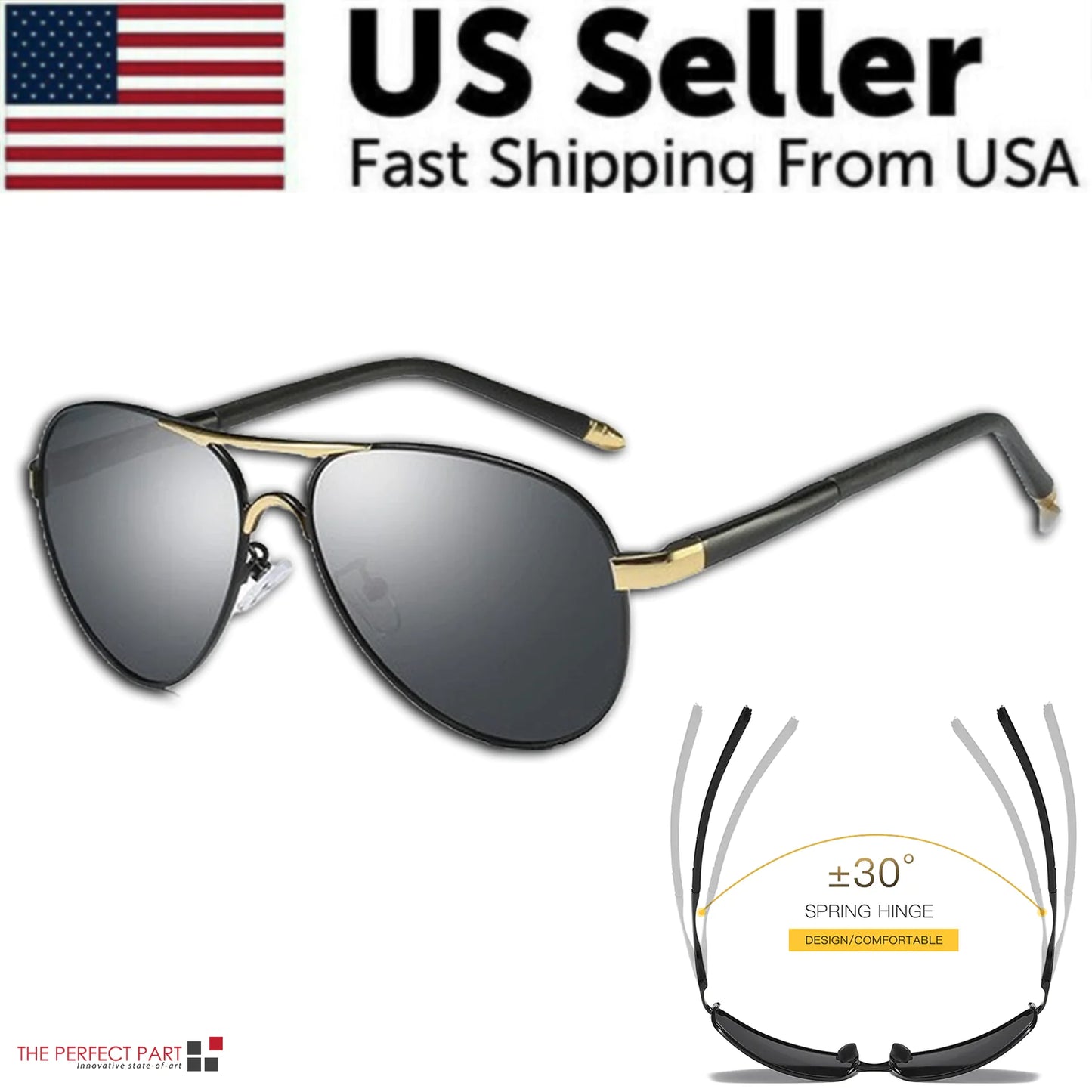 Mens Polarized Pilot Sunglasses Outdoor Driving UV 400 Sun Glasses Sport Eyewear