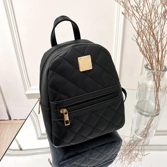 Mini Backpack For Women PU Leather Multifunction Crossbody Bag