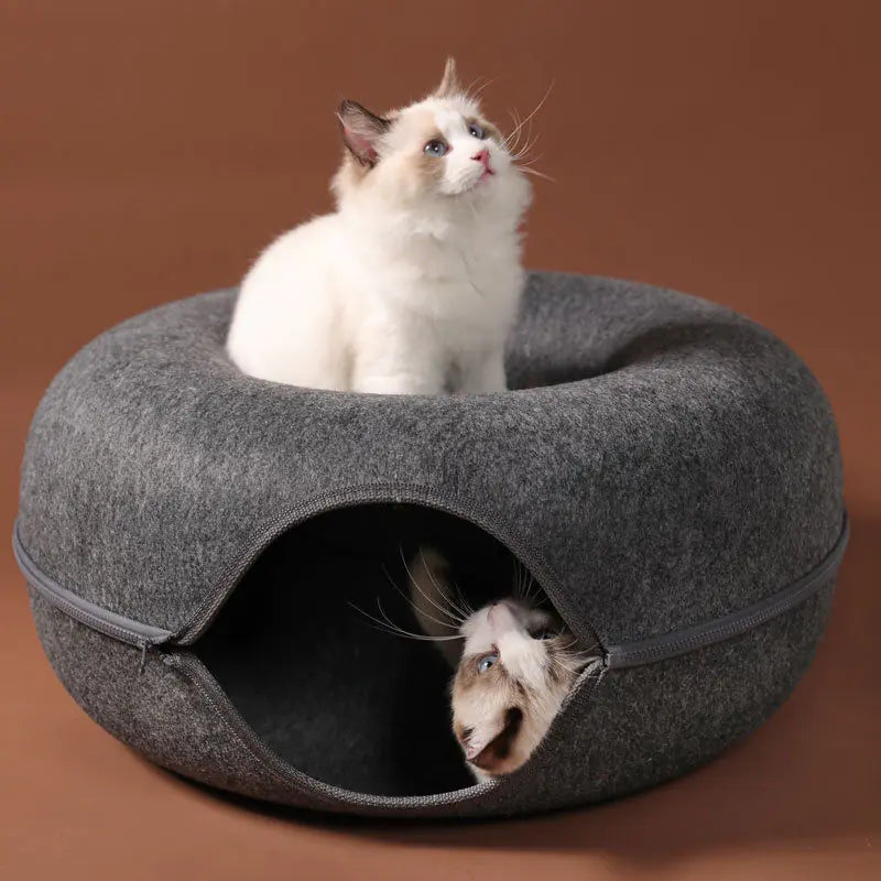 Donut Cat Bed Tunnel Interactive