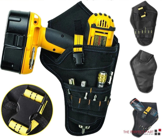 Heavy Duty Drill Holster Tool Belt Pouch Bit Holder Hanging Waist Bag Drill Tool