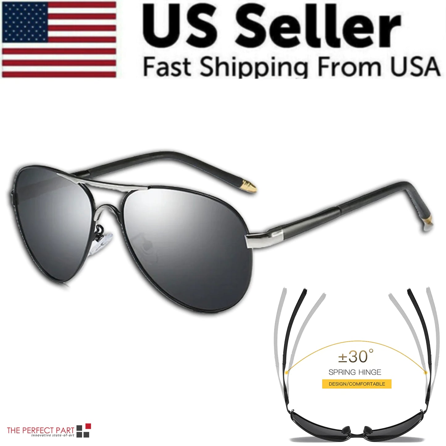 Mens Polarized Pilot Sunglasses Outdoor Driving UV 400 Sun Glasses Sport Eyewear