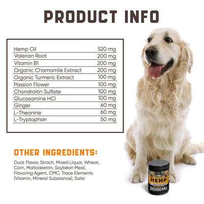 CalmSchnoz™ Soothing Chews for Labradors - Valerian Root & Hemp Oil Formula