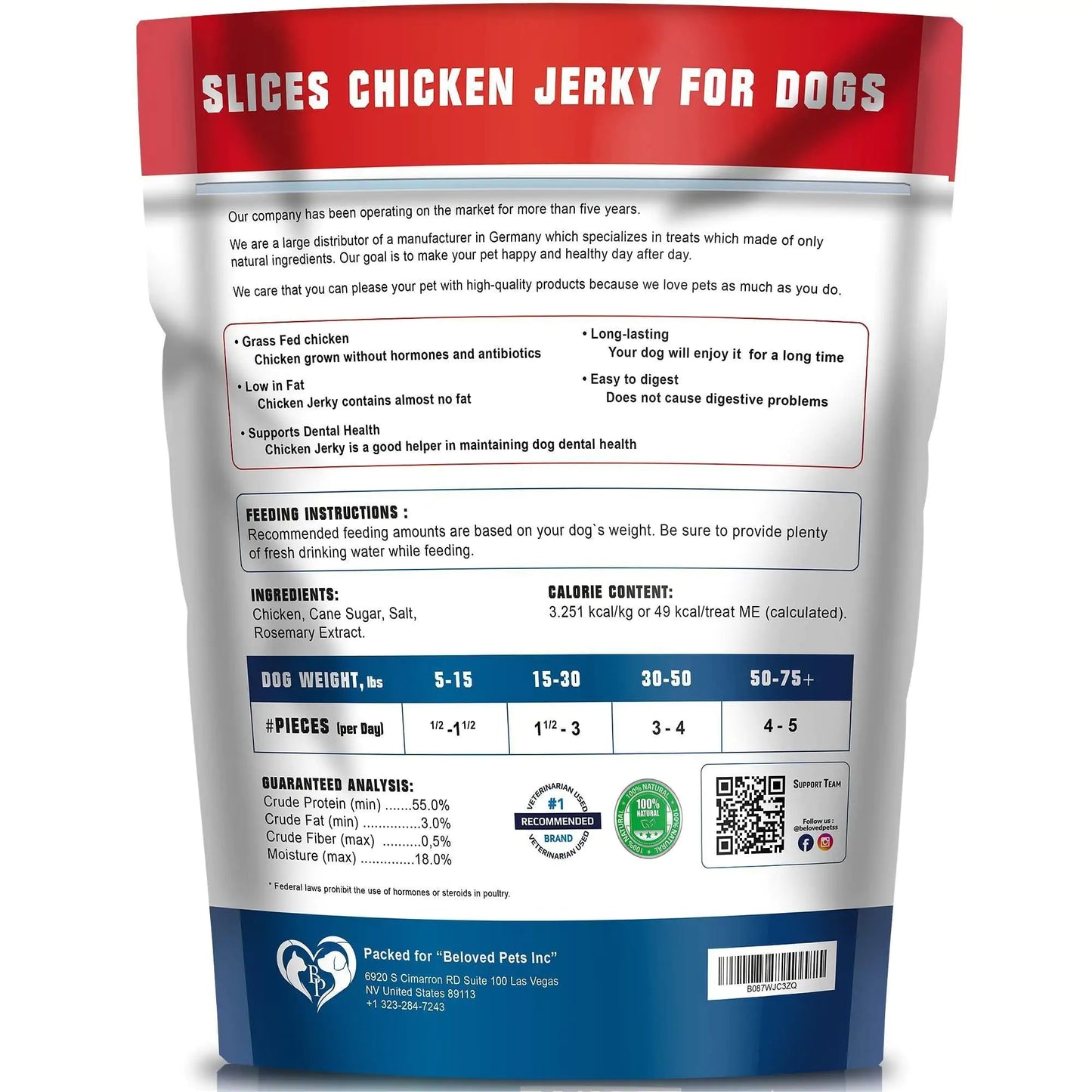 Pure Chicken Jerky Dog Snacks 1.5 Lb