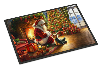 Yorkshire Terrier and Santa Claus Doormat