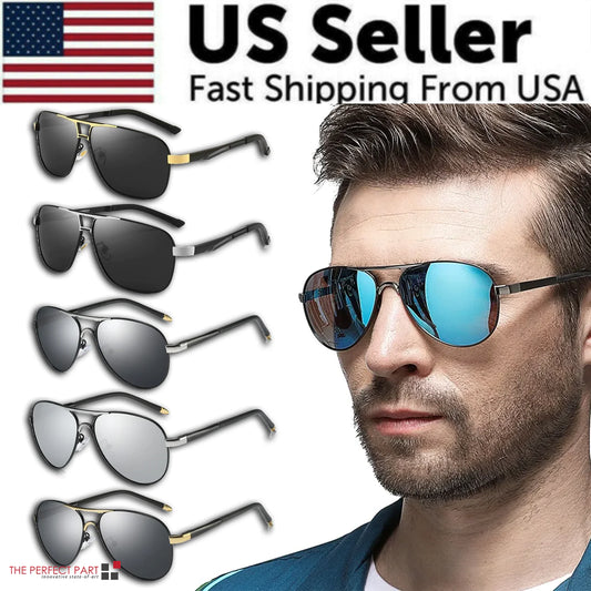 Mens Polarized Pilot Sunglasses Outdoor Driving UV 400 Sun Glasses Sport Eyewear