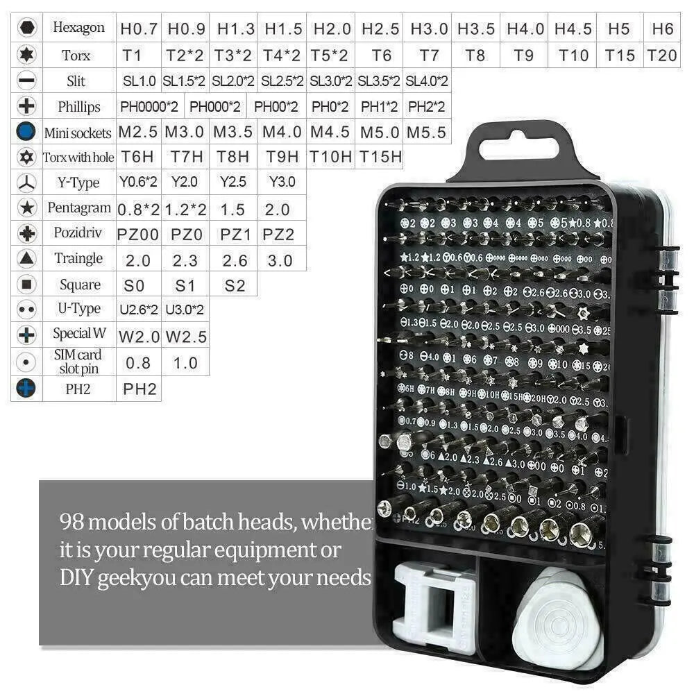 Magnetic Screwdriver Bit Setok Tool Kit Set Repair  117PCS