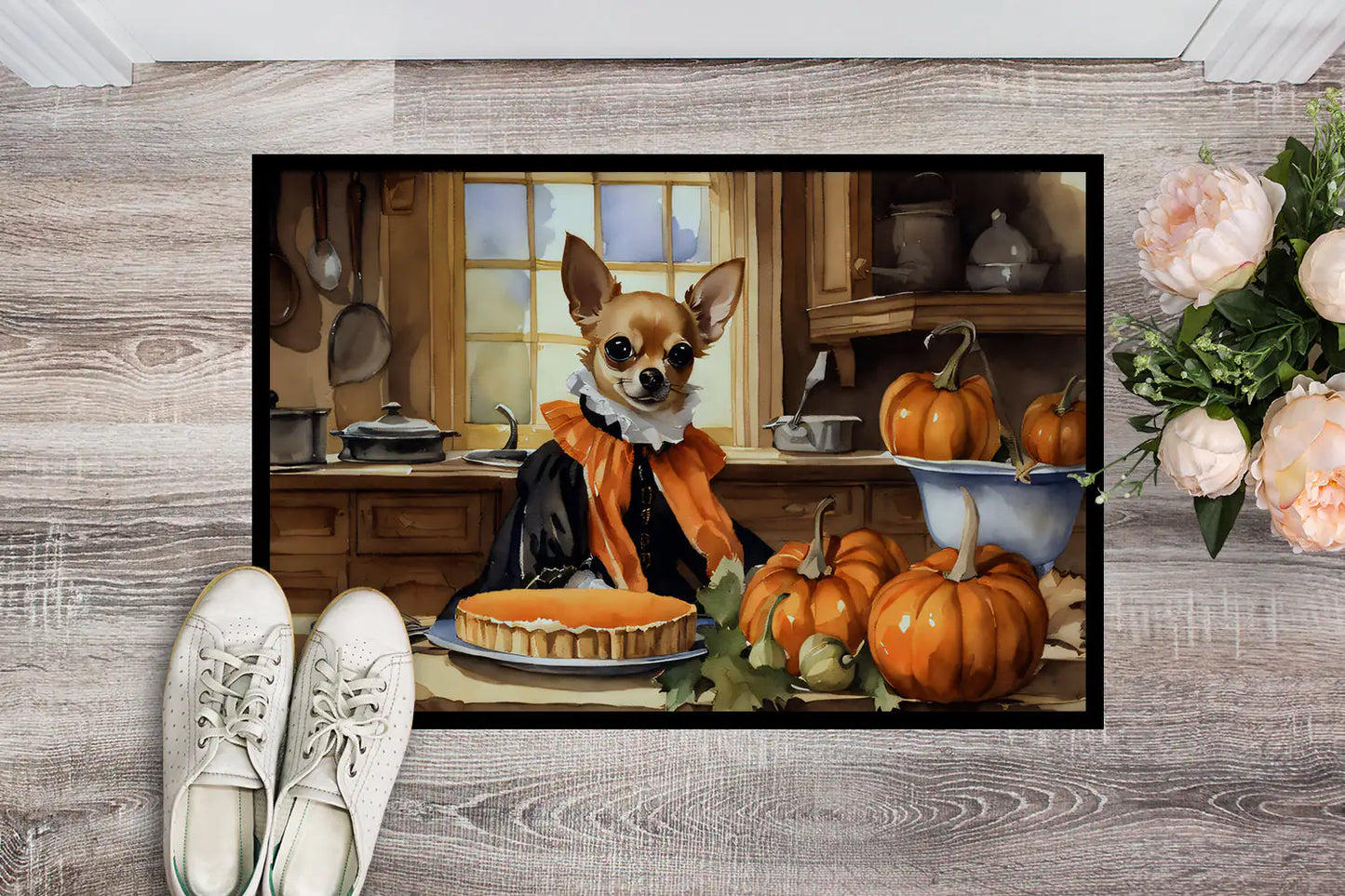 Chihuahua Fall Kitchen Pumpkins Doormat