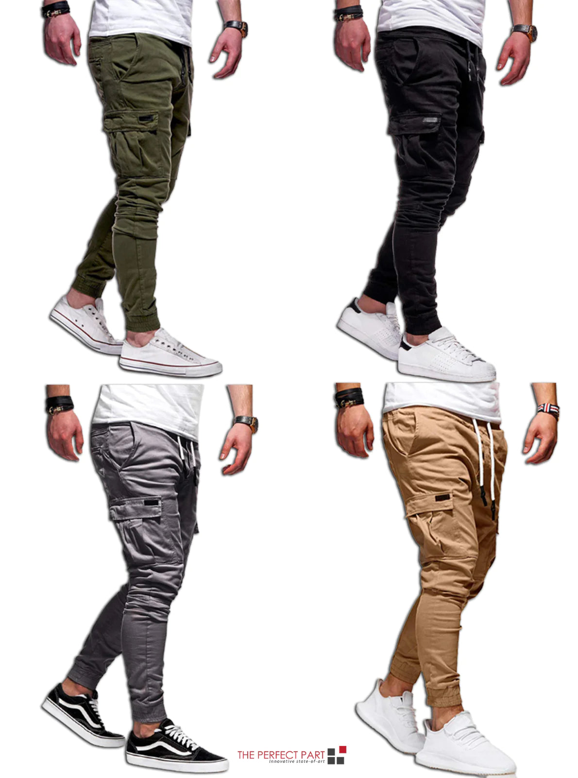 Men's Casual Joggers Pants Sweatpants Cargo Combat Loose Sport Workout Trousers