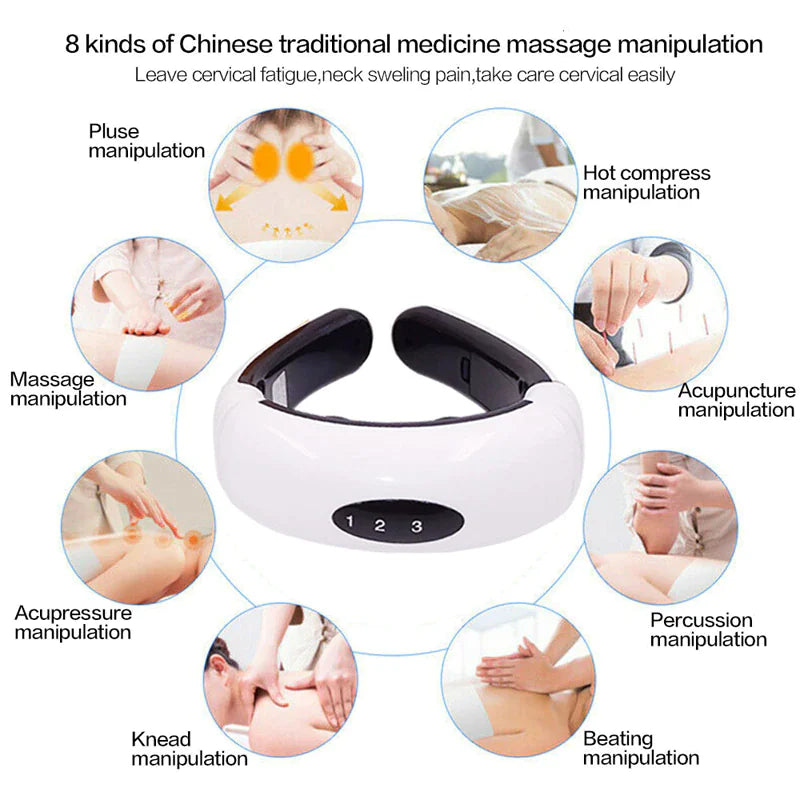 Electric Cervical Pulse Neck Massager Muscle Relax Massage Magnetic Therapy