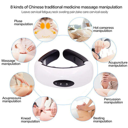 Electric Cervical Pulse Neck Massager Muscle Relax Massage Magnetic Therapy